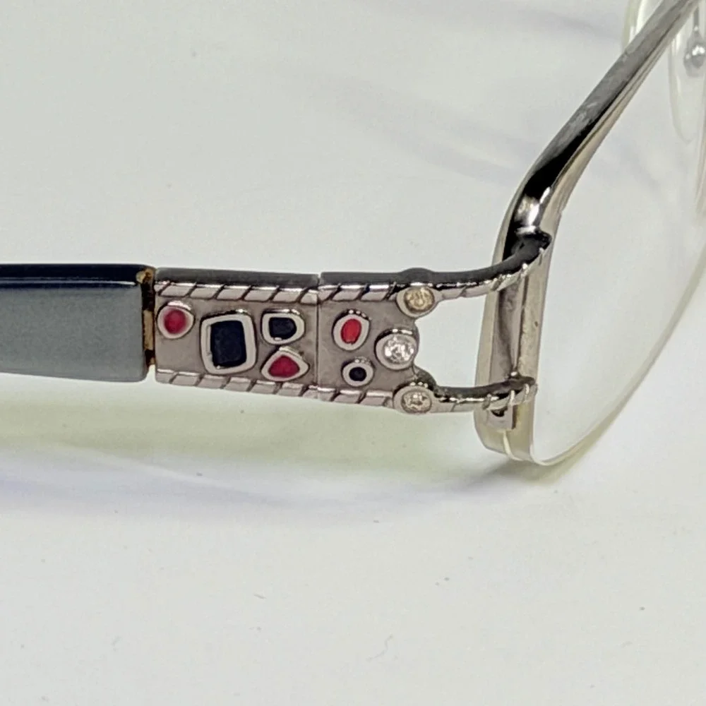 Milan Designed Palm Springs Teal Gunmetal Rectangular Eyeglass Frames MIL-181C